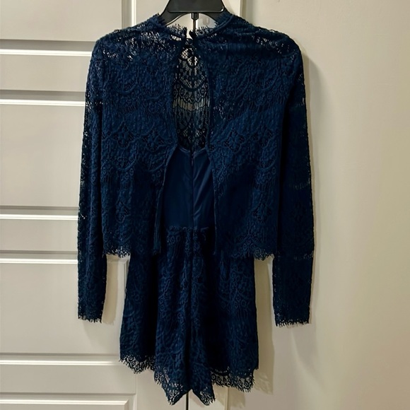 Anthropologie Saylor Navy Blue Lace Romper XS - Picture 5 of 5